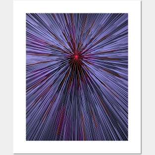 A colorful hyperdrive explosion - lilac with red highlights version Posters and Art